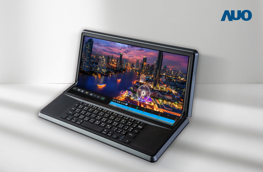 YY易游m6米乐14.6吋Micro LED折迭显示屏幕，搭配半径4mm的弯折绞炼，以及高画素、高亮度、高对比度的显示技术特点，即便在大视角下仍保有绝佳色相与亮度